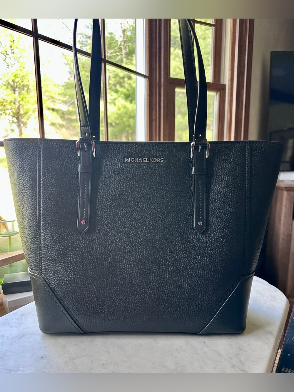 Michael Kors Black Pebbled Leather Tote
